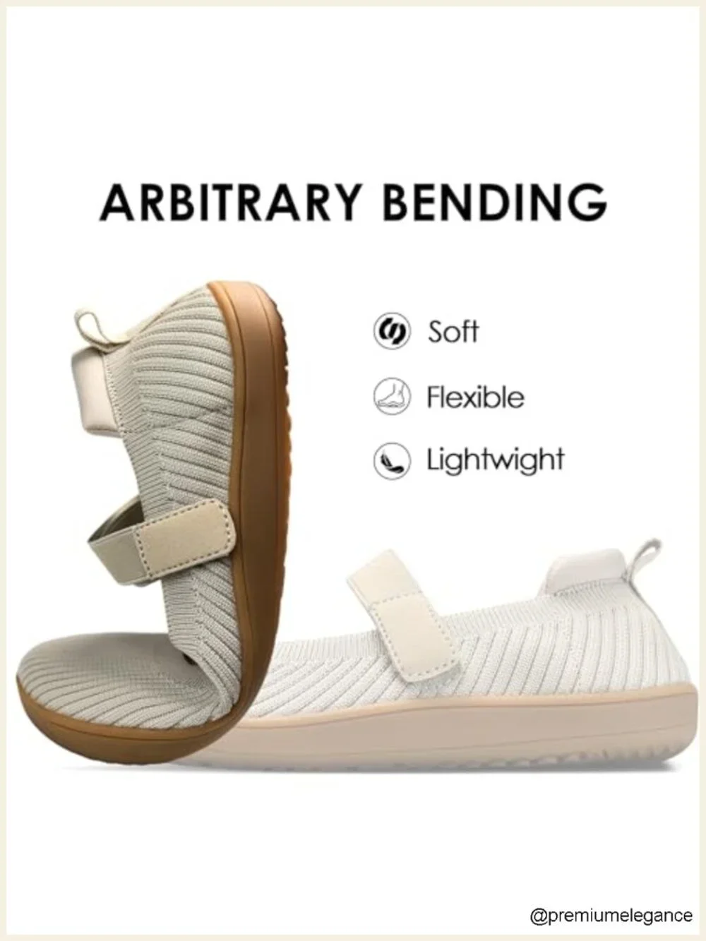 Knit Mary Jane Flats with Wide Toe Box - Comfortable Slip-On Office Flats